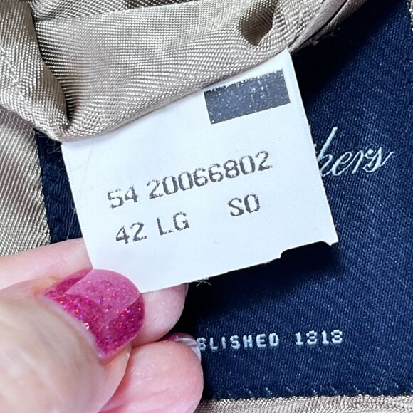 Brooks Brothers Mens Tan Brown Silk Wool Linen 2 Button Blazer Jacket 42L - Picture 6 of 11